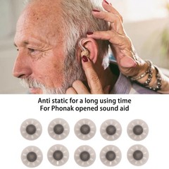 10pcs Black Open Hearing Aid Domes Tips For Phonak 6mm