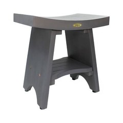 CoastalVogue 18 inch, Lunar Gray, Teak Shower Bench, Teak Bench for Shower, T…