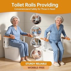 Simple Project 15.7″ Toilet Safety Rails for Seniors, Flipped 90Adjust Heigh Toi