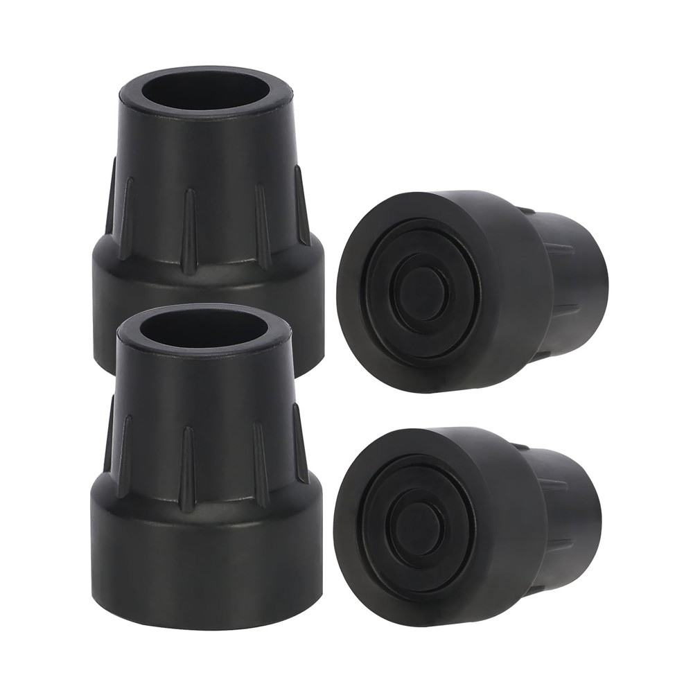 Rubber Cane Tips 1″ (4 X 25Mm), Heavy Duty End Stoppers for Walking Cane, 1 Inch