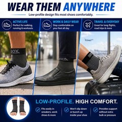 SB SOX Plantar Fasciitis Compression Socks – Arch Support Sleeve Large, Black