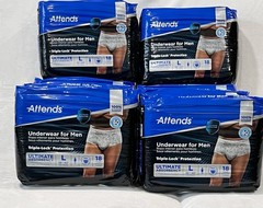 Attends Adult Incontinence Underwear Men L36”- 52”Ultimate Absorbency72 Ct Lot 4