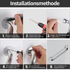 Strong Stainless Steel Grab Bar Bathroom Handicap Toilet Safety Handle Support