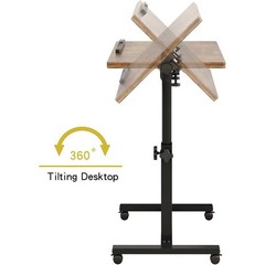 Overbed Table Adjustable Height W/ Locking Wheels Stable Metal Construction New