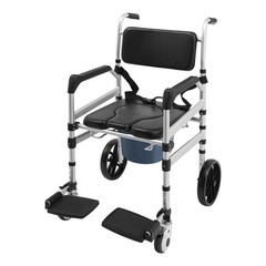 Foldable Shower Chair with Wheels Rolling Shower Chair with Commode for Seniors