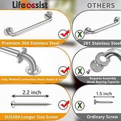 2 Pack 24 inch Grab Bars for Shower 1.25 24 Inch (Pack of 2) Brushed Nickel