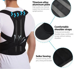 Unisex Posture Back Lumbar Waist Support Corrector Brace Shoulder Belt Girdle US