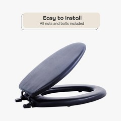 Soft Elongated Vinyl Toilet Seat, Black – 19 Inch 19 Inch,