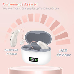 New BTE invisible hearing aid, 6 volume levels, 2 noise reduction modes