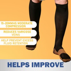 Copper Closed Toe Compression Socks Leg Calf Ankle Support Men Women S-XL