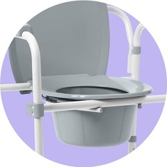 Medline 3-in-1 Steel Bedside Commode 350 lb Gray Elongated Seat New