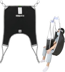 EZ Assistive Large Patient Lift Sling 500lb Divided Leg Transfer Black