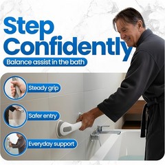 Minimalist 16-Inch Suction Cup Grab Bar – Ideal for Elderly and Disabled