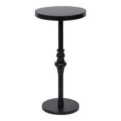 Kate And Laurel Stratton Rustic Pedestal Table 13 X 13 X 26 Black Decorative