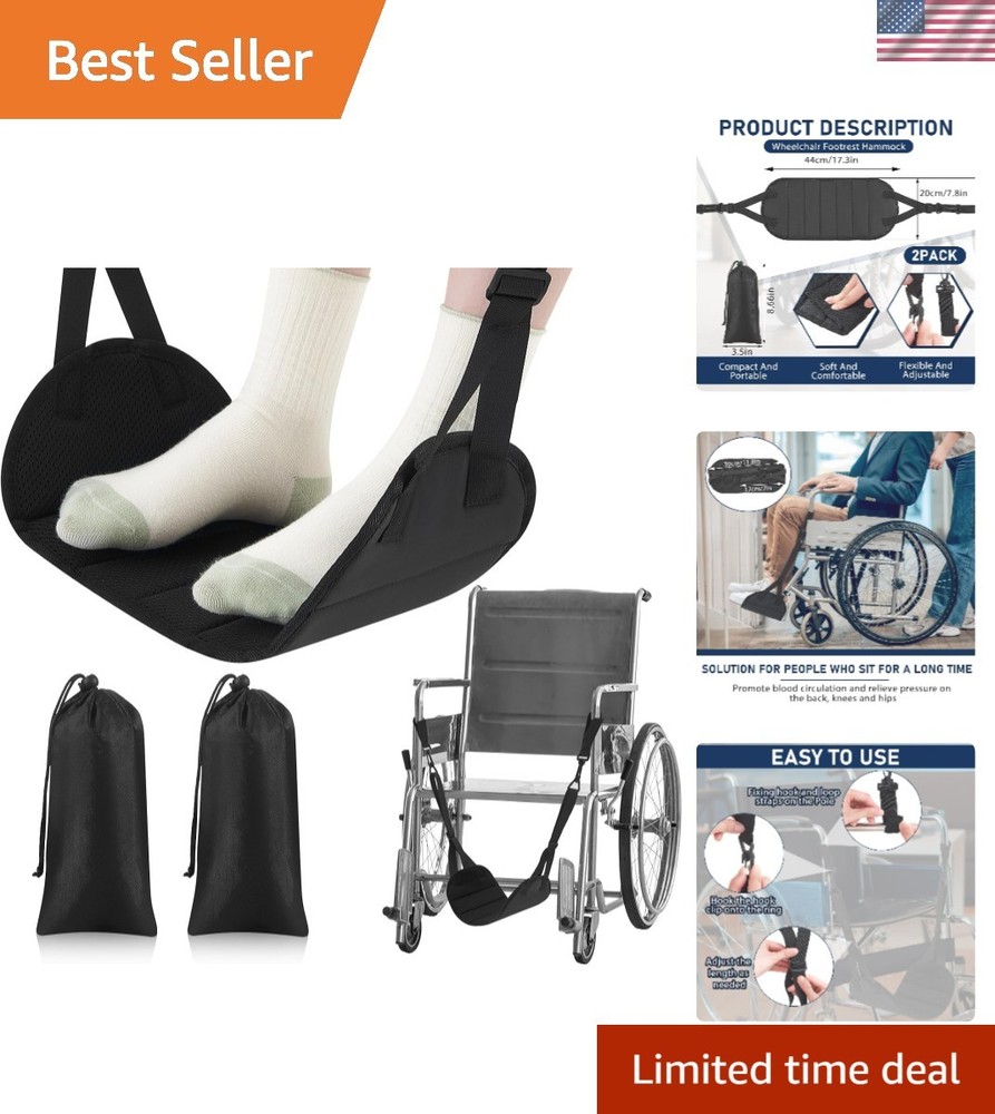 2 Pcs Wheelchair Leg Rest Footrest Hammock Adjustable Footrest Hanging Foot Slin