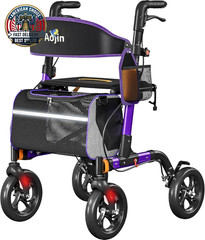 Walkers for Seniors, Rollator Walker with Seat, 350 Lb Weight Capacity, 18″ Big
