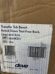 Drive Medical Tub Transfer Bench Shower Chair Tub Seat Adj Height Safety Bench