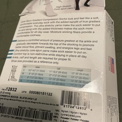 Therafirm Core-Spun Gradient Compression Socks Knee High Medium 20-30mmhg Slate
