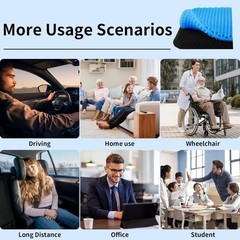 Ergonomic Gel Seat Cushion, Extra Thick for Office Chair Comfort, Wheelchair Pad