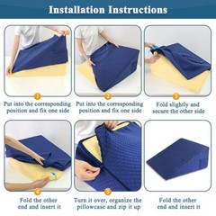 Wedge Pillow Cover Quilted Triangle Incline Bed Wedge Slanted Pillow Pillowcase