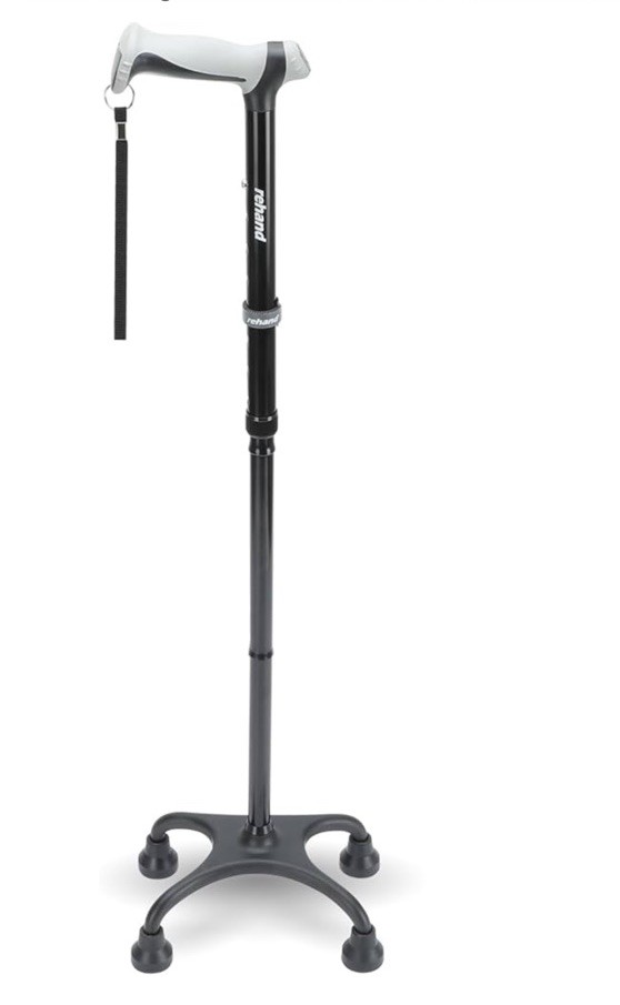 Quad Cane Foldable Walking Cane for Men & Women with 4-Pronged Base Black2