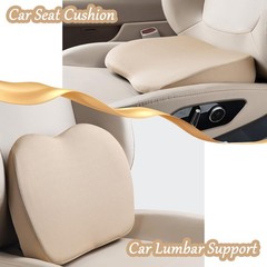 2 in 1 Wedge Car Cushions or Lumbar Support for Driving – 3.5 Inches Soft Mem…