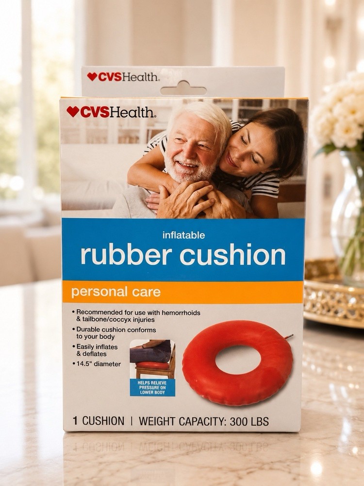 Inflatable Rubber Cushion 14.5” Diameter 300 lb Capacity Personal Care