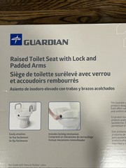 Medline Guardian 5″ Raised Locking Toilet Seat, w/Arms 400 lb. Capacity