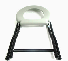 Folding Commode Toilet Chair Steel Portable Camping Seat, 250 Pounds Capacity