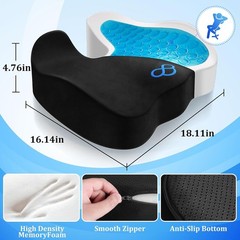 Large Anti-Slip Seat Cushion with Removable Cover – Perfect for Office & Car