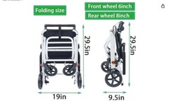 Lightweight transport chair, weighing only 15 pounds. Brand new, in the box.
