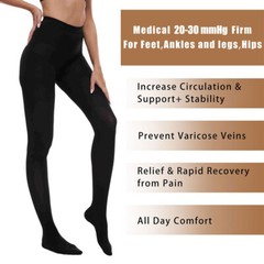 Thigh High Compression Socks 20-30 mmHg Firm Surgery Swelling Stockings Full Toe