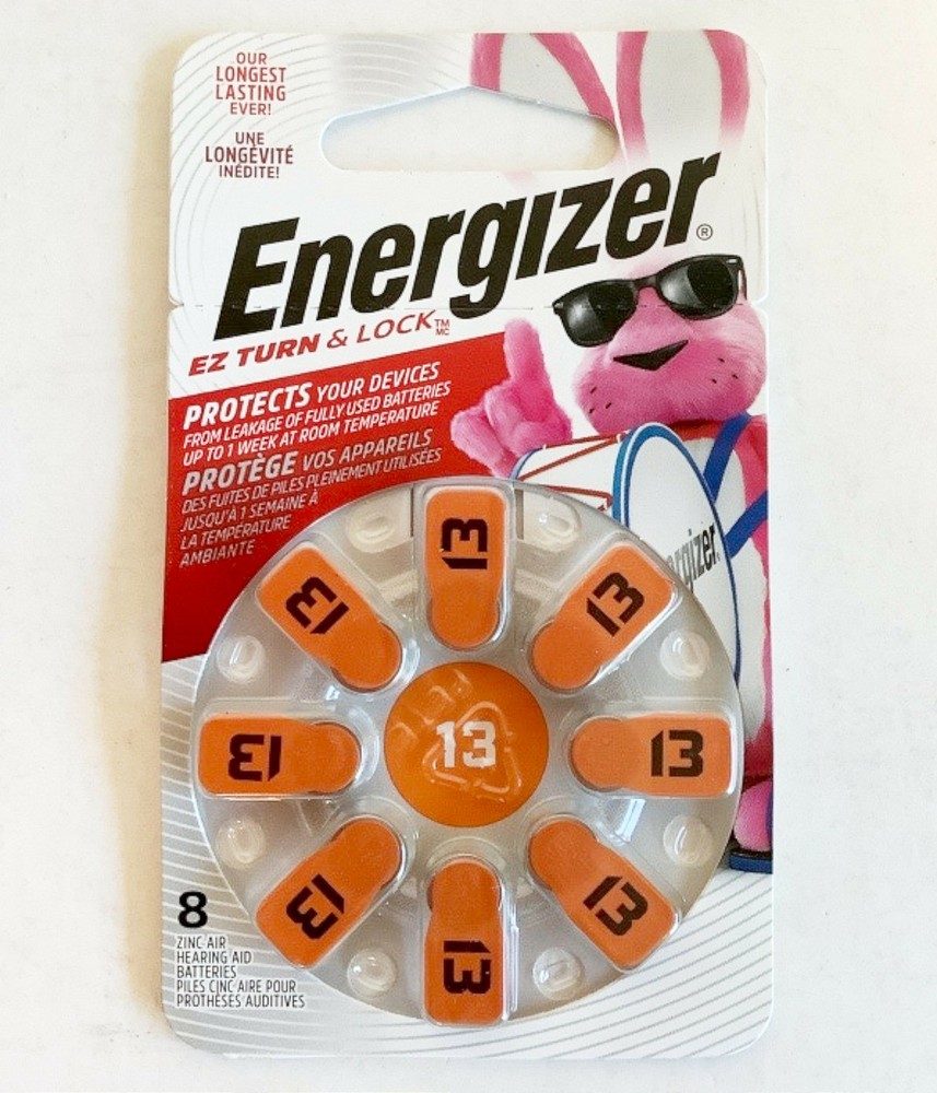 NEW 8-Pack Energizer AZ13DP8 13 Alkaline ZincAir Batteries for Most Hearing Aids