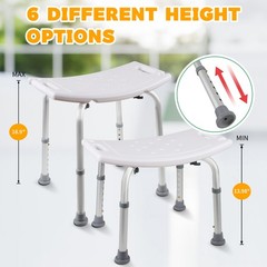 Shower Chair Bath Stool Seat Padded Height Adjustable Bathtub Shower Seat 300lb