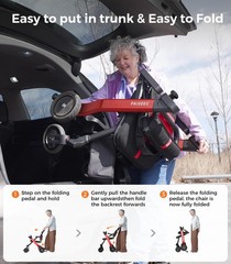 Foldable Electric Wheelchair for Adults & Seniors, Power Wheelchair Walker Co…