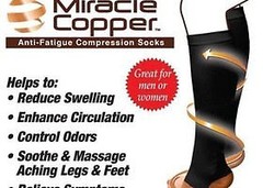 Miracle Copper Anti-Fatigue Compression Unisex Magic Socks Massage Feet/Legs S/M