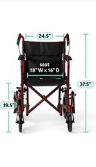 Medline MDS808200BAR Transport Wheelchair