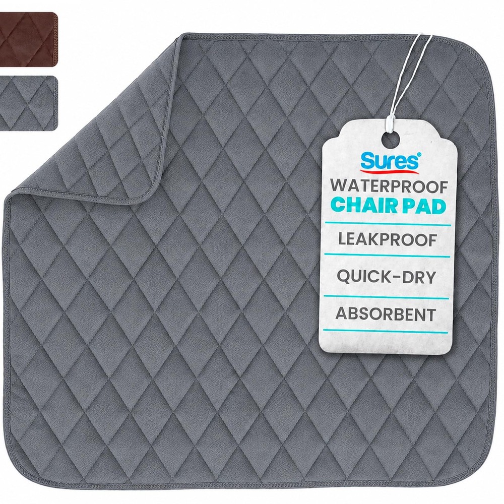 Waterproof Chair Pads for Incontinence (22″ x 21″) – Washable, Waterproof Sea…