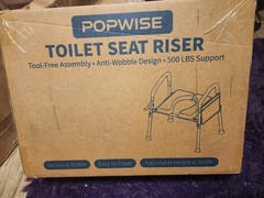 POPWISE Toilet Frame 500 lb, Adjustable Height/Width, Anti-Wobble, Tool-Free