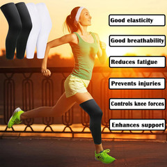 2 Pairs Full Leg Compression Sleeves Men Women Knee Long Support Anti Slip Sport