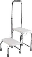 Senior Step Stool with Handle, Heavy Duty 2-Step Non-Slip Platform,440lb Support