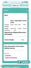 Firefly Upsee Upright Mobility Harness Denim & Blue Foot Straps NOT Included MED
