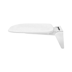 White ABS 90° Folding Shower Seat Bench Wall Mounted Seat Foldable Shower Seat