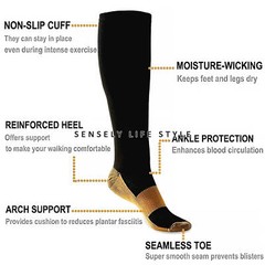 Calf High 3 Pairs Compression Socks for Women Men Gradient Improve Energy 20mmHg