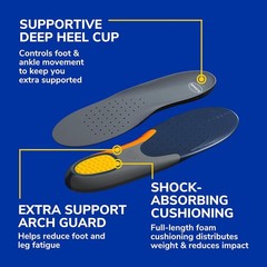 Dr. Scholl’s Heavy Duty Support Insoles Men 8-14 Arch Support Wide Feet 1 Pair
