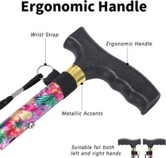 Stylish Pink Adjustable Walking Cane for Enhanced Mobility – Lightweight Design