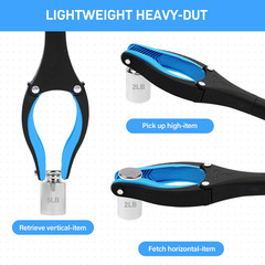 2 Pack 32 Inch Reacher Grabber Tool Strong Magnetic Swivel Head Blue HeavyDuty32