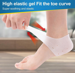 2 Pairs Silicone Heel Cups for Pain Relief – Soft Heel Protectors for Plantar Fa