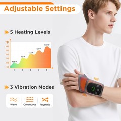 Electric Wrist Massager 5 Levels Heating 3 Modes Vibration Infrared Pain Relief