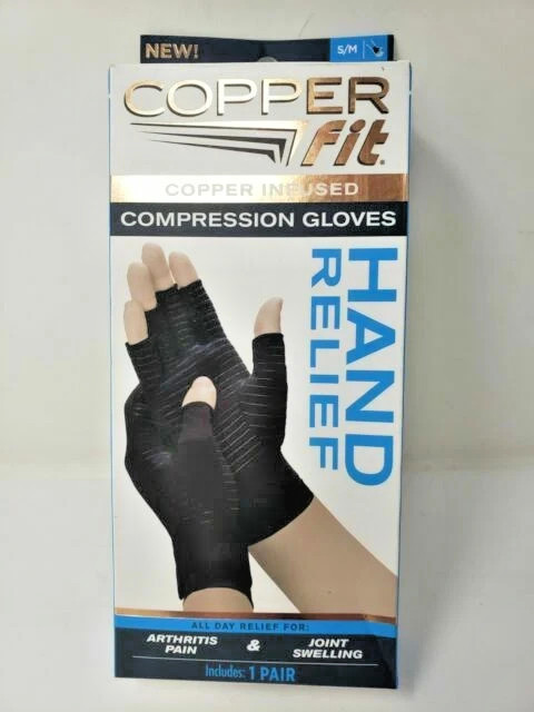 Copper Fit Hand Arthritis Compression Glove – Black, S/M (CFRRGL-SM12)